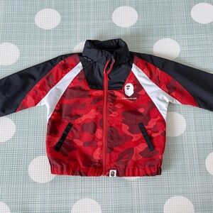 Bape kids by A Bathing Ape Red and Black Camouflage Jacket